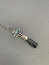 Load image into Gallery viewer, Labradorite and black tourmaline crystal necklace