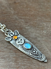 Load image into Gallery viewer, Owl pendant #15 - Blue Topaz, and Citrine