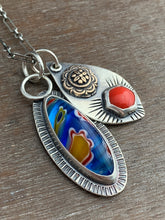 Load image into Gallery viewer, Millefiori glass and rosarita glass charm set