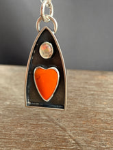 Load image into Gallery viewer, Orange Rosarita Sacred Heart Pendant
