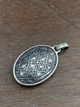 Load image into Gallery viewer, Grey moonstone double sided dragon egg medallion