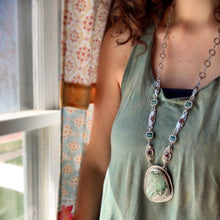 Load image into Gallery viewer, Large variscite shield necklace.