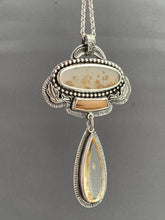 Load image into Gallery viewer, Faceted Scapolite with fossilized mammoth, and dendritic agate