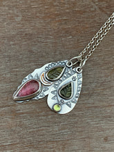 Load image into Gallery viewer, Tourmaline and Peridot Leaf Charm Set