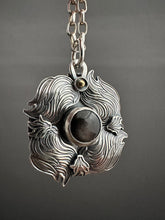 Load image into Gallery viewer, Dark Ruby/sapphire flame double sided medallion