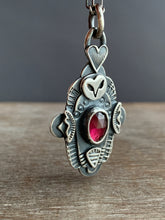 Load image into Gallery viewer, Owl pendant #7 - rhodolite garnet