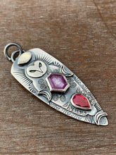 Load image into Gallery viewer, Ruby and Garnet Owl Pendant
