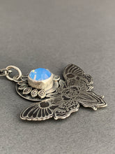 Load image into Gallery viewer, Moth pendant with vintage Swarovski Crystal