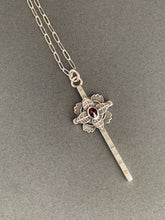 Load image into Gallery viewer, Large faceted garnet cross