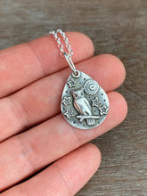 Load image into Gallery viewer, Silver owl charm