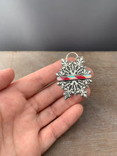 Load image into Gallery viewer, Candy Cane Snowflake Pendant #2