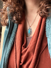 Load image into Gallery viewer, Sleeping Beauty Turquoise Moon Pendant