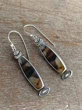 Load image into Gallery viewer, Montana agate eye and moon earrings