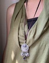 Load image into Gallery viewer, Moon pendant with handmade bells