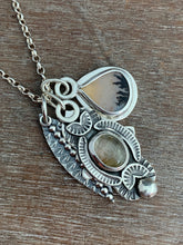 Load image into Gallery viewer, Purple Labradorite and dendritic agate charm necklace set