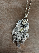 Load image into Gallery viewer, sterling silver owl with Laura Mears owl face made by proxartist