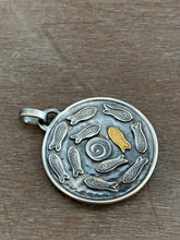 Load image into Gallery viewer, Silver fish parable pendant