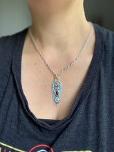 Load image into Gallery viewer, Owl pendant #16 - Garnet and Citrine