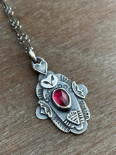 Load image into Gallery viewer, Owl pendant #7 - rhodolite garnet