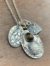 Load image into Gallery viewer, Tourmaline three charm necklace set