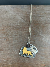 Load image into Gallery viewer, Dendritic agate and gold Lion Charm set