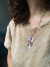 Load image into Gallery viewer, Large Jingly Candy Cane Snowflake Pendant