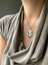 Load image into Gallery viewer, Sterling silver bear with antlers and a feather pendant