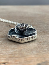 Load image into Gallery viewer, Plant pun “I dig gardening ” succulent charm necklace