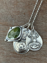 Load image into Gallery viewer, Green Sapphire, Bear, Bee, and Bird charms