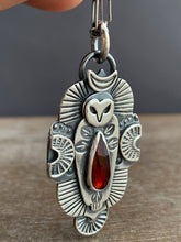Load image into Gallery viewer, Owl pendant #5 - hessonite garnet