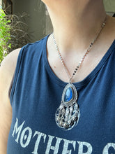 Load image into Gallery viewer, Labradorite medallion with handmade jingles