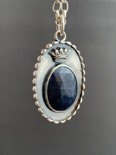 Load image into Gallery viewer, Blue sapphire and Our Lady of Guadalupe pendant