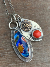 Load image into Gallery viewer, Millefiori glass and rosarita glass charm set