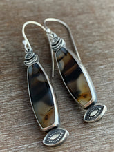 Load image into Gallery viewer, Montana agate eye and moon earrings