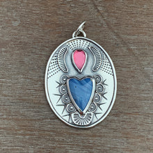 Load image into Gallery viewer, Leland blue and garnet Sacred Heart Pendant