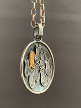 Load image into Gallery viewer, Silver fish parable pendant