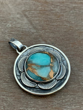 Load image into Gallery viewer, Amazonite in bronze double sided medallion