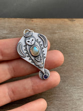 Load image into Gallery viewer, Owl pendant - labradorite and iolite