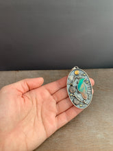 Load image into Gallery viewer, Aurora borealis raven necklace