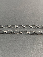 Load image into Gallery viewer, Add a chain to a necklace, Medium Sterling silver chain, Textured patina'd oval medium and small links
