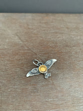 Load image into Gallery viewer, Small golden sun stamped bird pendant #2