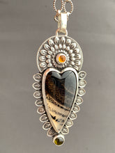 Load image into Gallery viewer, Montana agate Sacred Heart pendant