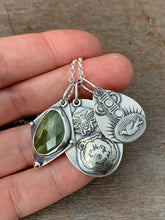 Load image into Gallery viewer, Green Sapphire, Bear, Bee, and Bird charms
