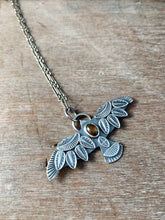 Load image into Gallery viewer, Moss agate bird pendant.