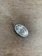 Load image into Gallery viewer, Sterling silver Owl moon pendant