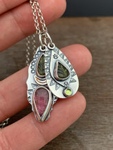 Load image into Gallery viewer, Tourmaline and Peridot Leaf Charm Set
