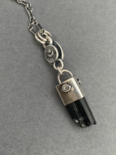 Load image into Gallery viewer, Tanzanite and black tourmaline crystal necklace