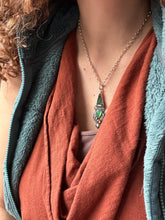 Load image into Gallery viewer, Uvarovite chrysoprase and citrine with 22k gold accents medallion