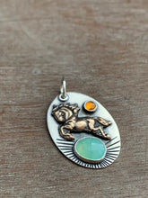 Load image into Gallery viewer, *balance* Peruvian opal, citrine, and bronze horse pendant