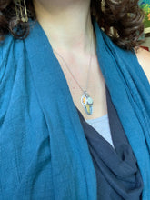 Load image into Gallery viewer, Garnet and beach stone with a gold hawk charm collection